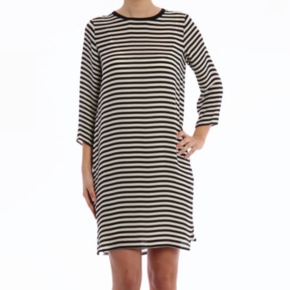 Polo Ralph Lauren 100% Silk Striped Dress Black/White Size 12 NWT - Picture 4 of 13
